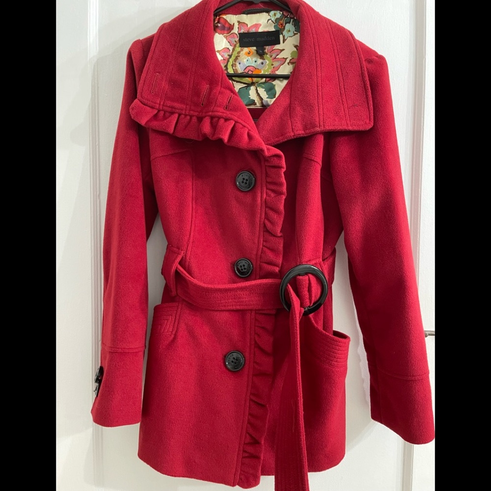 Women’s red Steve Madden pea coat